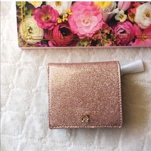 Kate Spade rose gold mini wallet NWT